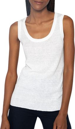 Kinross Cashmere Womens Rib Tank Top In White