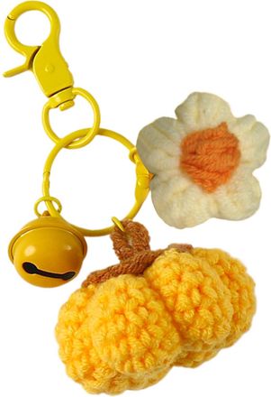 Generic Plush Pumpkin Charm - Knit Keychain Accessory, Handmade Autumn Pendant | Soft Ornament Wallet Clips, Fall Bag Keyring, Cute Decorative Keys Fob for Ha