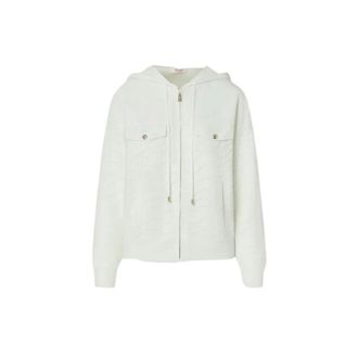 Liu Jo Hooded Zip-Up Sweater - Dames - Sweatshirts & Hoodies - Wit - Maat: S Nylon