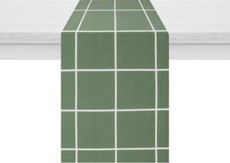 KASANOVA Runner quadrettato 40x120 cm cotone verde