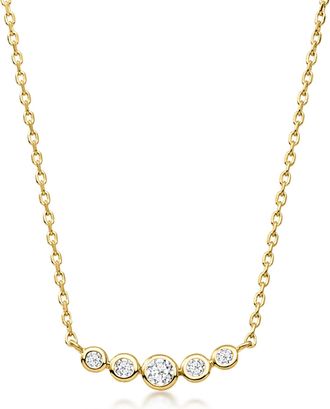 Ross-Simons Bezel-Set Lab-Grown Diamond Necklace in 18kt Gold Over Sterling
