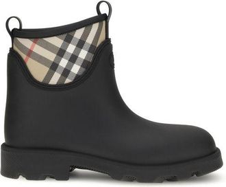 Burberry Black Rubber Ankle Mens Boots