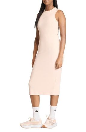 adidas Originals All SZN Rib Midi Tank Dress in Blush Pink// at Nordstrom, Size Xx-Large