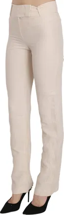 Laurel White High Waist Silk Blend Flared Dress Trousers Womens Pants