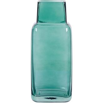 Beliani Florero De Vidrio Verde Esmeralda 26 Cm Forma Botella Sobremesa Moderno Merbaka