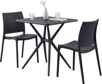 Clp Conjunto De Muebles De Jardin Amino Con 2 Sillas Negro
