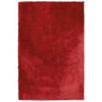 Beliani Beliani - Alfombra Roja 200 X 300 Cm Poli&eacute;ster Hecho A Mano Pelo Largo Evren
