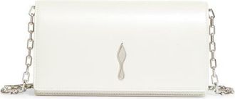 Christian Louboutin Bettina Leather Clutch in White/Silver at Nordstrom