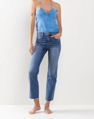 Sneak Peek Jenna Cropped Raw Hem Jeans In Medium Wash