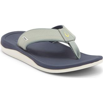 Olukai Ahi Kai Flip Flop in Seagreen /Trench Blue at Nordstrom, Size 11