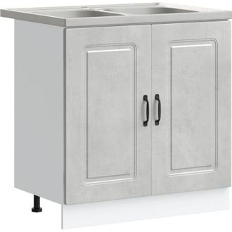 vidaXL Gabinete De Cocina Kalmar 2 Pcs Gris 80 X 46 X 81.5 Cm Vidaxl