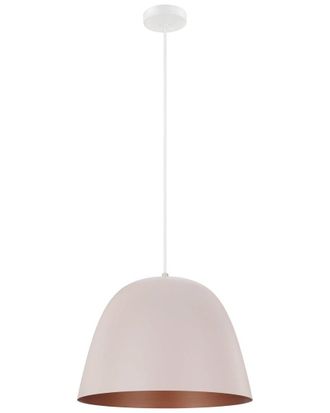 Eglo Eglo Coretto 1 Light Pendant With Apricot Finish & Apricot With Copper Interior Metal Shade