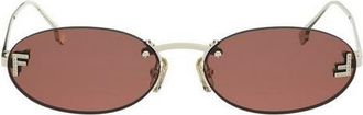 Fendi First 54mm Oval Sunglasses in Gold /Bordeaux at Nordstrom