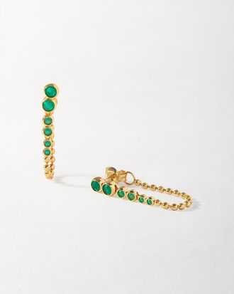 Edge of Ember Globe Green Onyx Chain Loop Earring at Nordstrom
