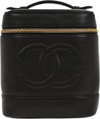 Chanel Pre-owned Handbags, female, Black, Size: ONE SIZE Pre-owned Leather Handbag