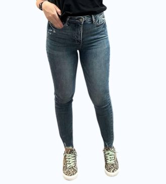 Judy Blue Tommy Vintage Wash Hem Destroy Skinny Jeans In Medium Wash