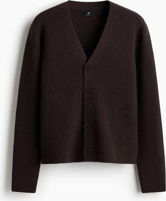 H&M Cardigan aus Wolle in Regular Fit - Brown