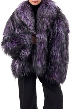 Gorski Collared Goat Jacket in Purple at Nordstrom, Size Small