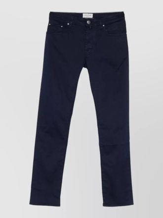 Jacob Cohen straight leg trousers belt loops front back pockets