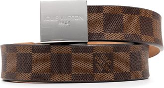 Louis Vuitton Coated Canvas Damier Ebene Ceinture Belt 85cms