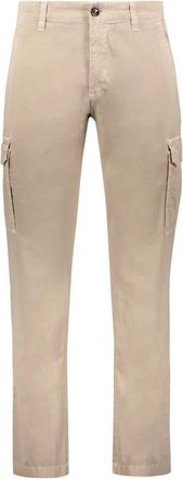 Moorer Beige casual pants - Heren - Straight fit broeken - Beige - L - Katoen - Broeken