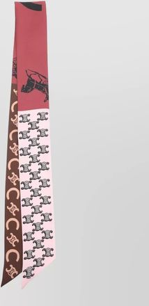 Celine silk lavalliere scarf graphic print slim