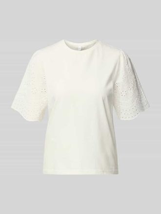 Vero Moda T-Shirt mit Lochstickerei Modell LEX in Offwhite, Gr&ouml;&szlig;e XL