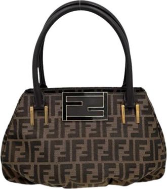 Fendi Pre-owned Vintage Canvas Handbag - Dames - Vintage Handtas - Bruin - ONE Size - Leer - Vintage