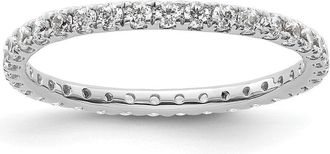 Diamond2Deal 14k White Gold Lab Grown Diamond Eternity Wedding Band Ring 1/2Ct Clarity- VS Color- D-E