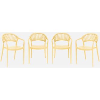 Sweeek Silla De Jard&iacute;n Apilable Con Efecto Cuerda, Set De 4