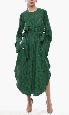 Stella McCartney Silk-Blend Jacquard Midi Shirt Dress with Belt Stella McCartney