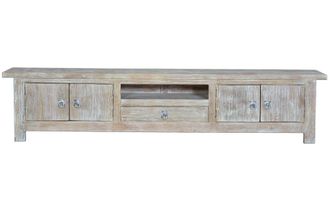 Giner&Colomer Mueble tv en madera de mango blanco envejecido