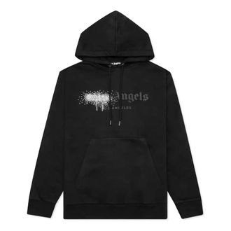 Palm Angels Fw22 Rhinestone Sprayed Hoodie Black PMBB003F22FLE0011010