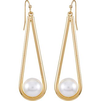 Vince Camuto Faux Pearl Drop Earrings in Gold Tone at Nordstrom Rack