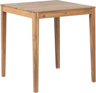 Beliani Garden Bistro Table Light Brown Certified Acacia Wood 70 x 70 cm Rectangular Top Rustic Style Outdoor CHIOGGIA