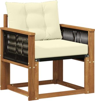 vidaXL Sof&aacute; Intermedio De Exterior Madera Maciza De Acacia Y Textileno Vidaxl