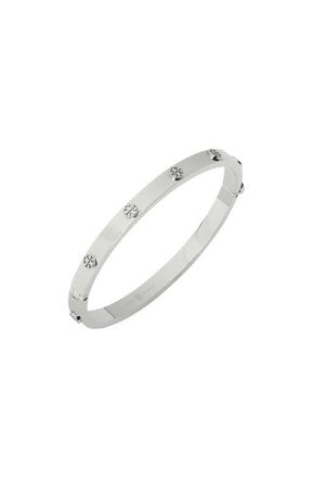 Tory Burch Thin Icon Hinge Bracelet in Silver at Nordstrom, Size Medium