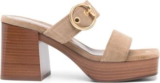 Gianvito Rossi Sandali in pelle scamosciata 90mm - Marrone