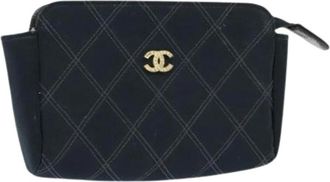 Chanel Pre-owned Clutches, female, Black, Size: ONE SIZE Pre-owned Satin Clutch