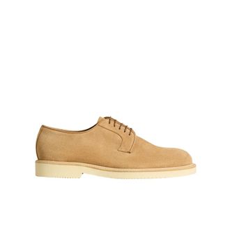 Kiton Suede Kalfsleren Derby Schoen - Heren - Veterschoenen - Beige - 42 EU - Leer - Schoenen