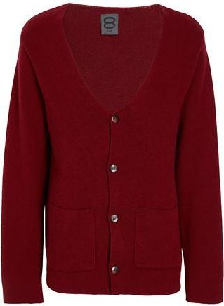 8 by YOOX WOOL BLEND PLAIN KNIT REGULAR FIT CARDIGAN