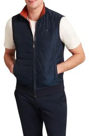 Ted Baker Pafavor Quilt Front Piqu&eacute; Vest in Navy at Nordstrom, Size 2