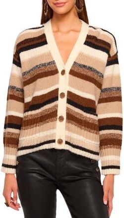 Ramy Brook Caroline Stripe Cardigan in Neutral Stripe at Nordstrom Rack, Size X-Large