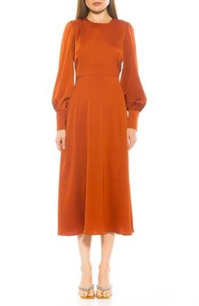 Alexia Admor Sophie Long Sleeve Fit & Flare Maxi Dress in Camel at Nordstrom Rack, Size 4