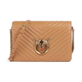 Pinko Love Classic Schoudertas - Dames - Schoudertassen - Bruin - ONE Size - Tassen