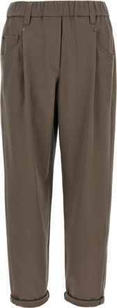 Brunello Cucinelli Grey Shiny Bartack pants