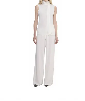 Enza Costa Tissue Cashmere Sleeveless Scarf Sweater In Undyed