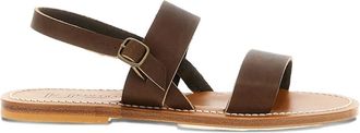 K.Jacques Sandali Barigoule in pelle con doppia fascia - Marrone