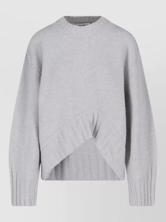 The Attico knit top crew neck asymmetric hem