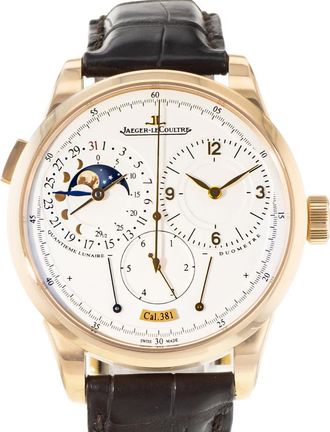 Jaeger-LeCoultre Pre-owned Jaeger-LeCoultre Duometre Hand Wind Moon Phase Silver Dial Mens Watch Q6042421
